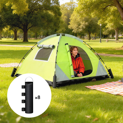 8 Pack Gazebo Sand Weight Bags | 5kg Each | 600D Oxford | Hook & Loop Fastener | Carry Handle | Legs up to 30x30mm | Black