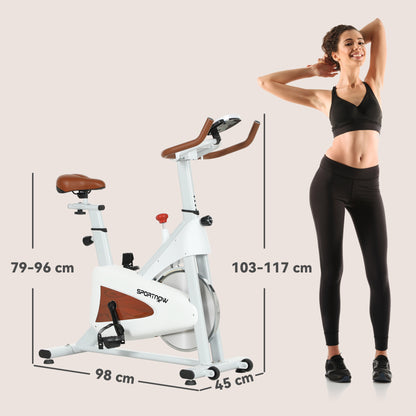 Indoor Exercise Bike, Quiet Stationary Bike, Stylish Cycling Machine with Adjustable Seat and Resistance, for Home Gym Cardio Workout