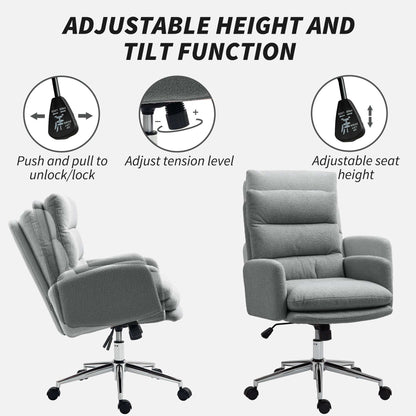 91-99cm Sherpa Fleece Office Chair - Grey