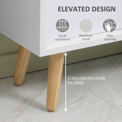 Freestanding 6 Cube Unit Cabinet Unit w/ 3 Fabric Drawers Handles Home Office Storage Shelves White