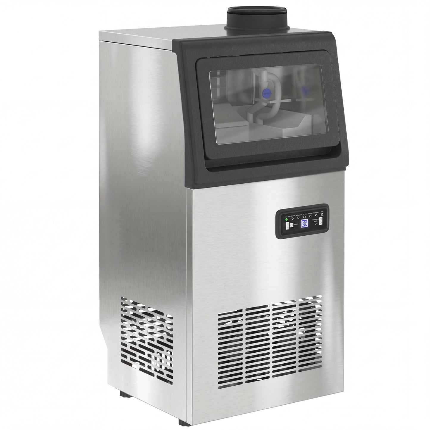 Commercial Ice Maker Machine, 45kg/24H Stainless Steel Under Counter or Freestanding Ice Machine, Silver