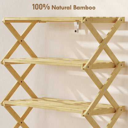 5-Tier Bamboo Shoe Rack, No Assembly - Natural