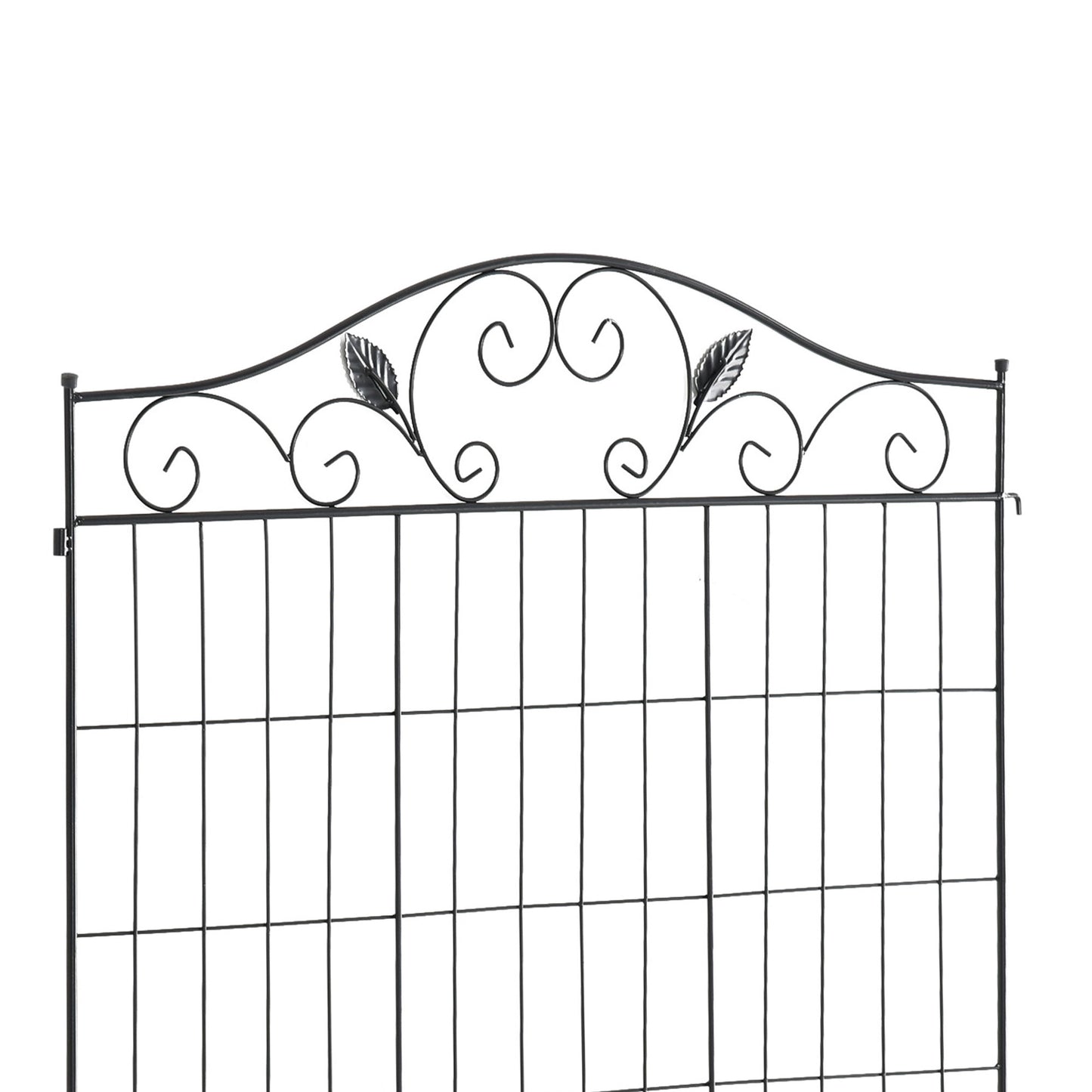 Outsunny Set of 2 Decorative Garden Fence, 8 Panels Metal Picket Fence, Versatile Shapes for Patio Lawn, 365cm x 112cm, Black
