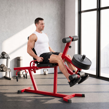 SPORTNOW 3-in-1 Weight Bench & Leg Extension Curl Machine | Red | 163x58x118cm | 300kg Capacity | 6-Position Backrest 0-100° | Leg Developer 0-90° | 75kg Weight Peg | Steel & PU Leather