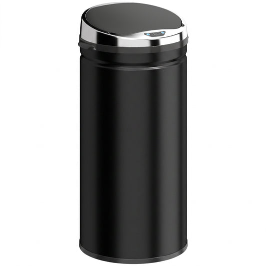42L Sensor Bin | Automatic Hand-Wave Opening | Soft-Close Lid | Fingerprint-Resistant Stainless Steel | Black