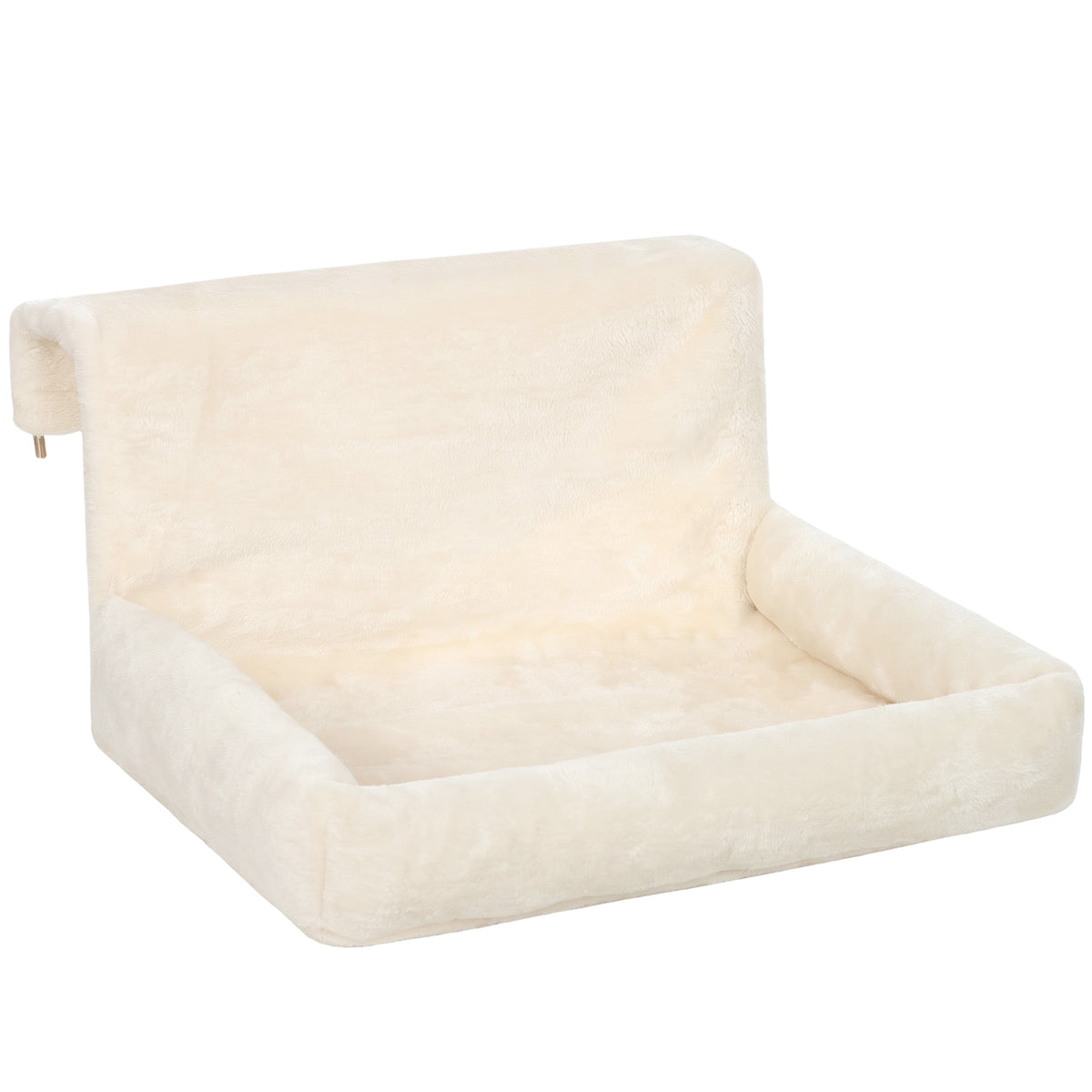 PawHut Cat Radiator Bed | Cream Plush Hanging Hammock | Foldable Steel Frame & Removable Washable Cover | 48 × 43cm | Cats up to 5kg