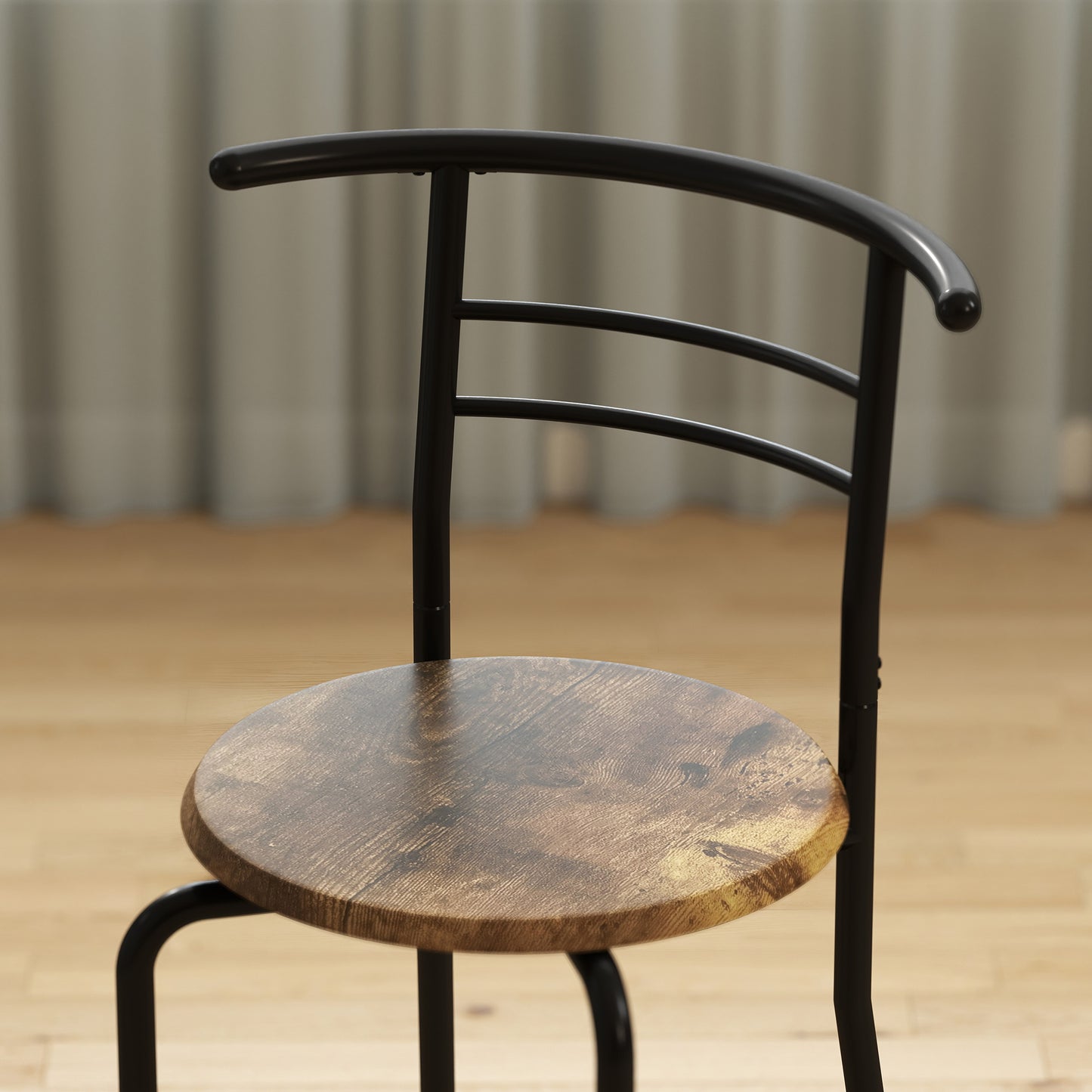 Three-Piece Compact Small Space Dining Set - Rustic Brown