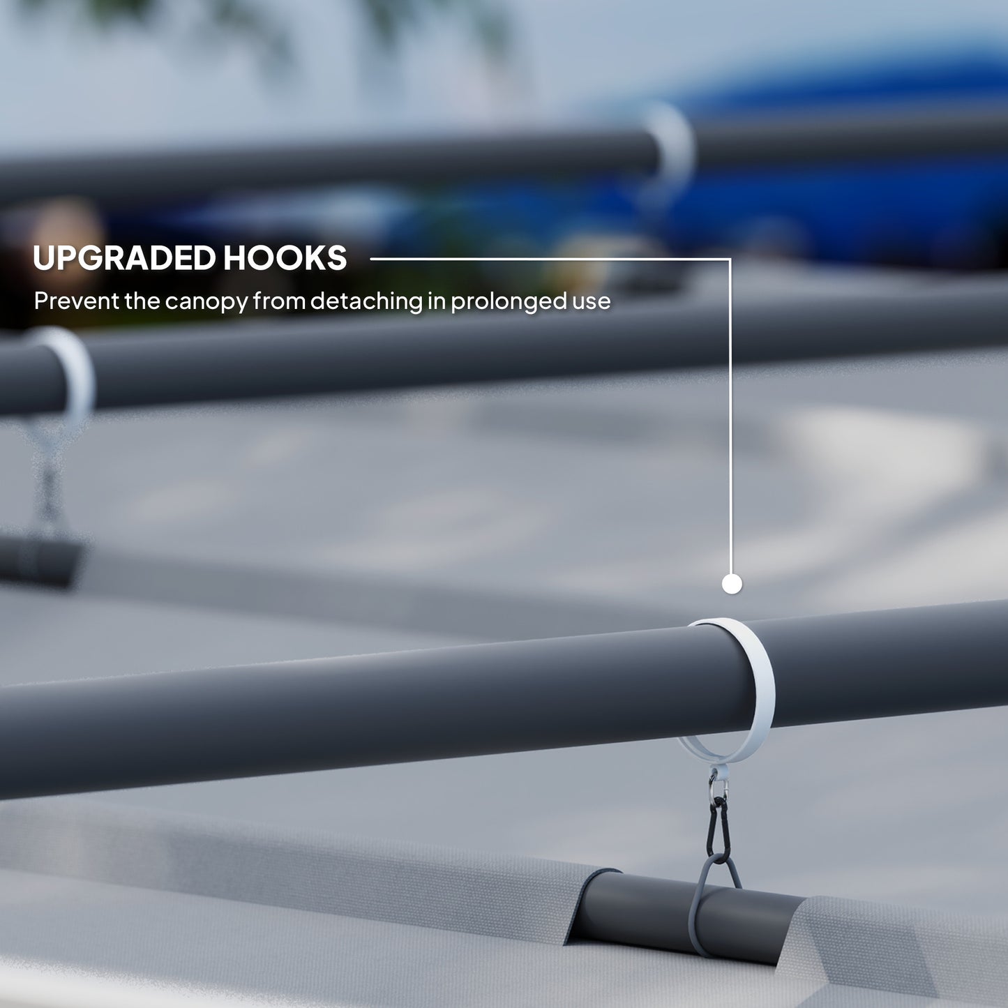 3 x 3(m) Garden Pergola with Retractable Roof and Magnetic Fixture, Outdoor Pergola Kit Sun Shade Canopy, UPF30+, Grey