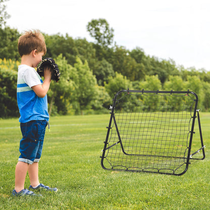 Football Rebounder Net Practise Kickback Goal for Teens Adults Softball Training Black
