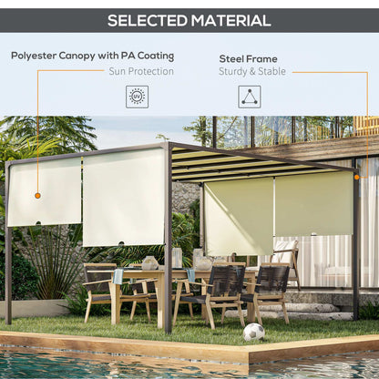 Outsunny 3 x 4m Outdoor Garden Pergola - Cream White