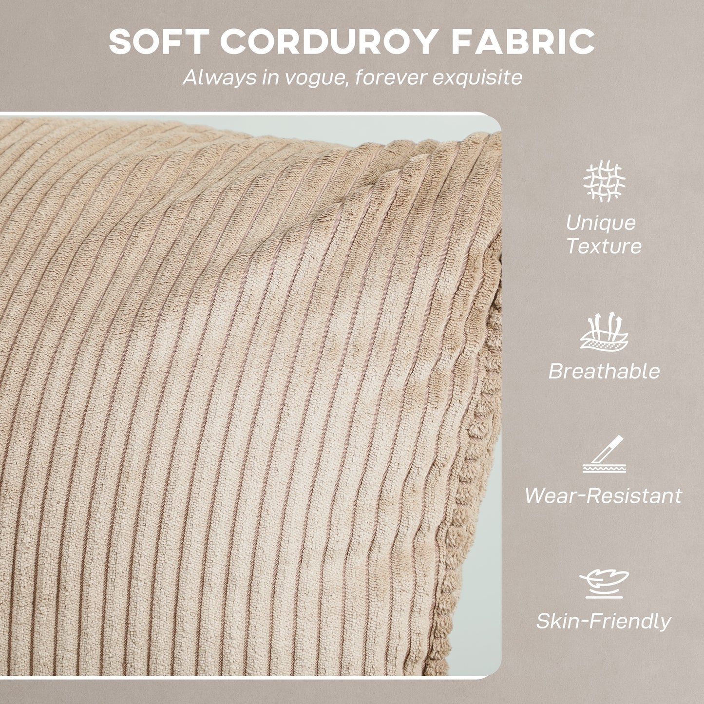 Corduroy Electric Massage Recliner - Brown / Grey