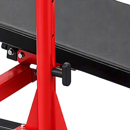 SPORTNOW Vertical Leg Press Machine | Red & Black Steel Home Gym Trainer | 1-Inch Weight Plate Posts | Adjustable Backrest & Head Pad | 130kg Plate Load