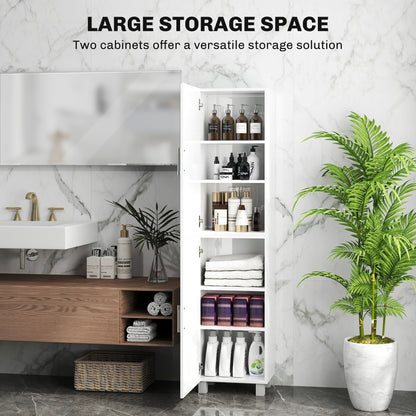 Tall Bathroom Cabinet, Freestanding Bathroom Cabinet with Adjustable Shelves and Double Doors