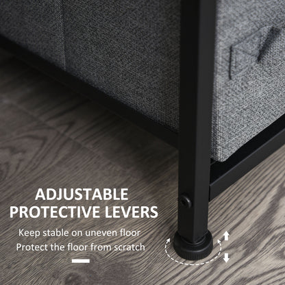 Chest of Drawers with 7 Drawers, Fabric Drawers with Large Storage Space, Drawers Dresser with Metal Frame, Adjustable Feet for Bedroom Living Room, Dark Grey