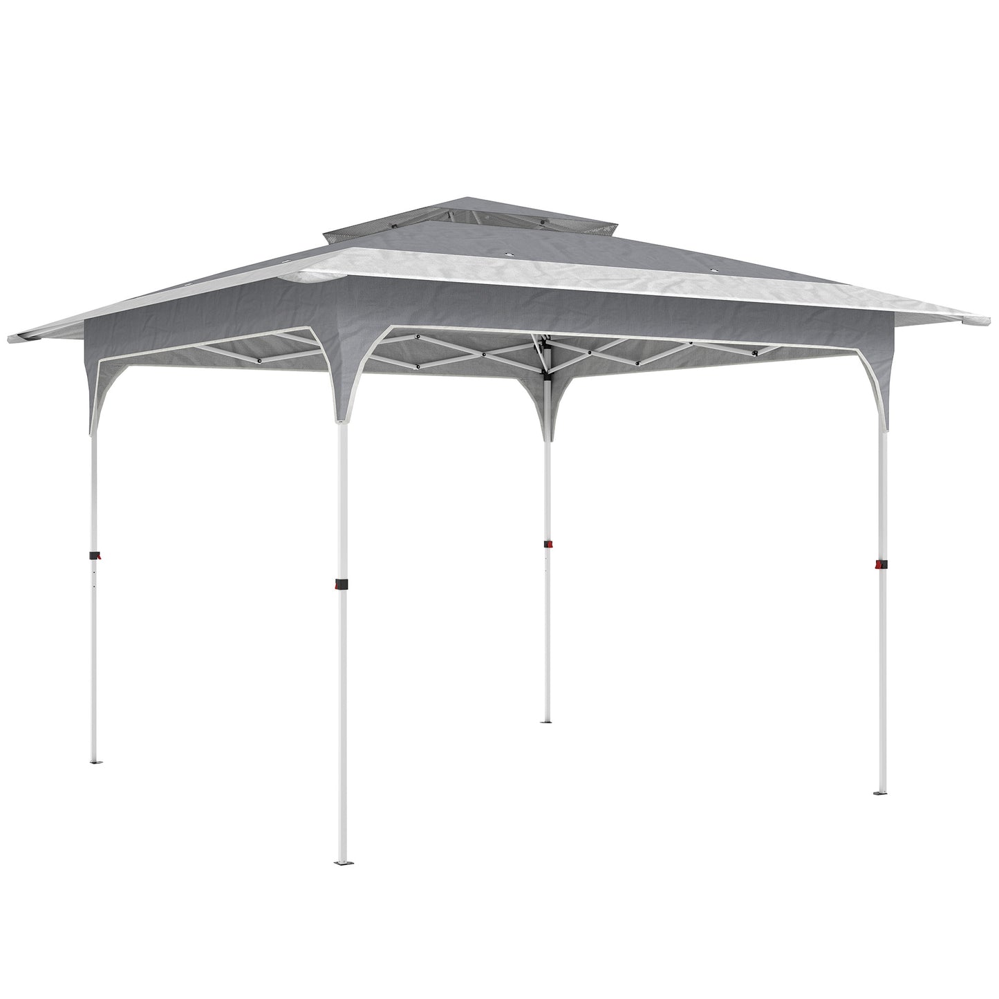 3.5x3.5m Pop Up Gazebo | One-Touch Setup | UPF50+ Double Tier 210D Oxford | 3 Height Settings | Wind Level 4-6 | Carry Bag | Dark Grey