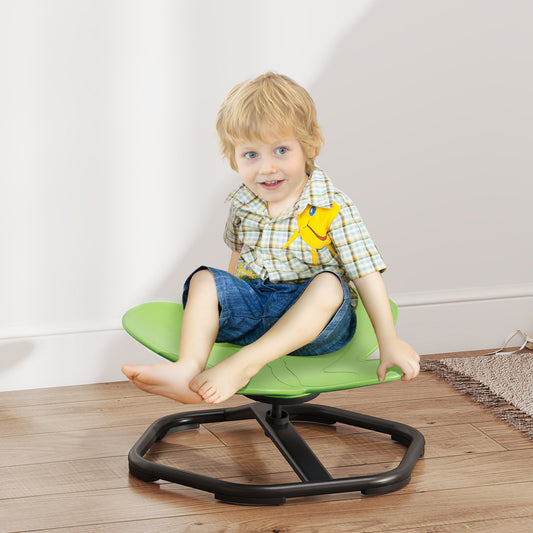 AIYAPLAY Butterfly-Shaped Kids Swivel Chair, Sensory Spinning Chair for Balance and Coordination Training, Green / Blue