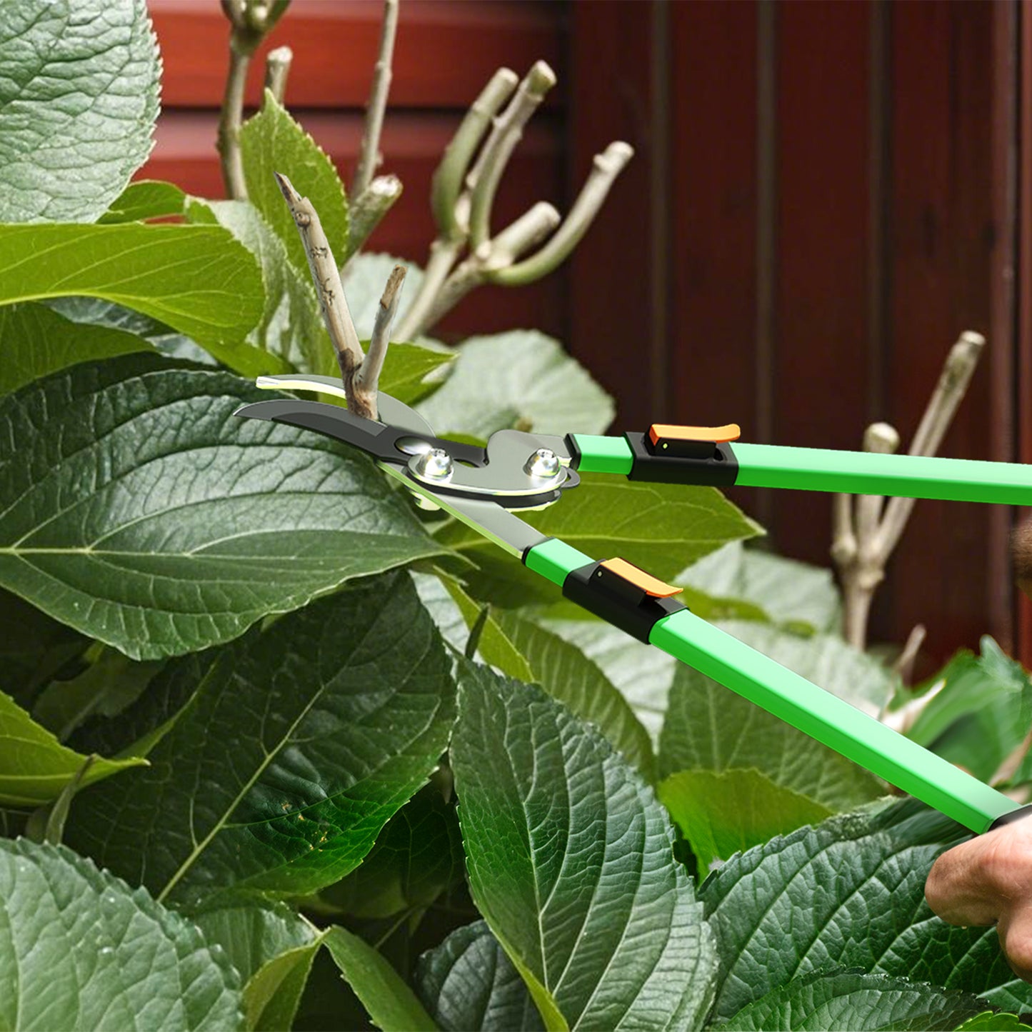 Outsunny 2 Pieces Garden Shears Set, Tree Lopper, Hedge Shears with Telescopic Extendable Handles, Garden Shears for Hedges, Shrubs and Bushes
