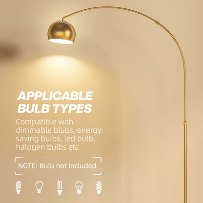 180cm Arc Floor Lamp for Living Room, Home Offices, Bedrooms, Modern Standing Lamp with Foot Switch, Faux Black Marble Base, Black Bell Shade