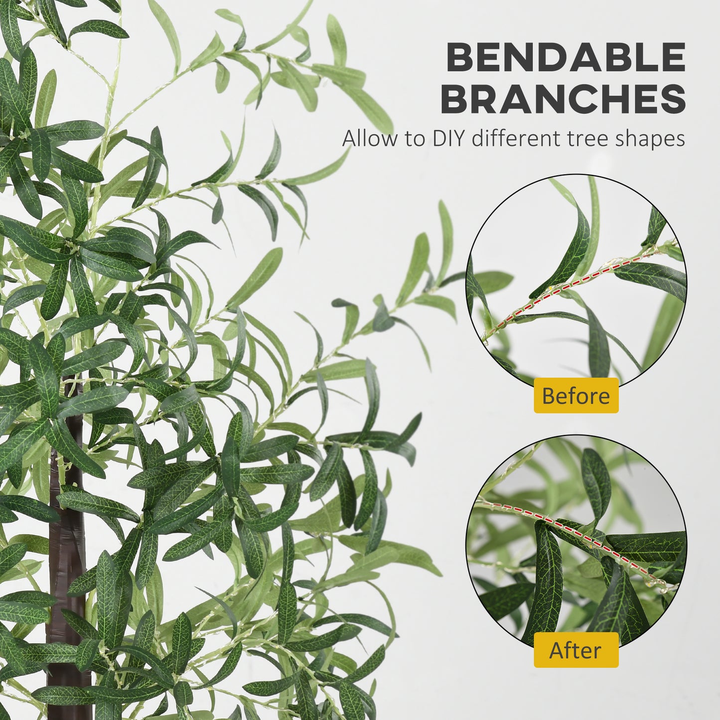 6ft Olive Tree Light with 300 Warm White LED Lights, Artificial Tree for Indoor, Party, Wedding, Christmas, Home Decoration, Green