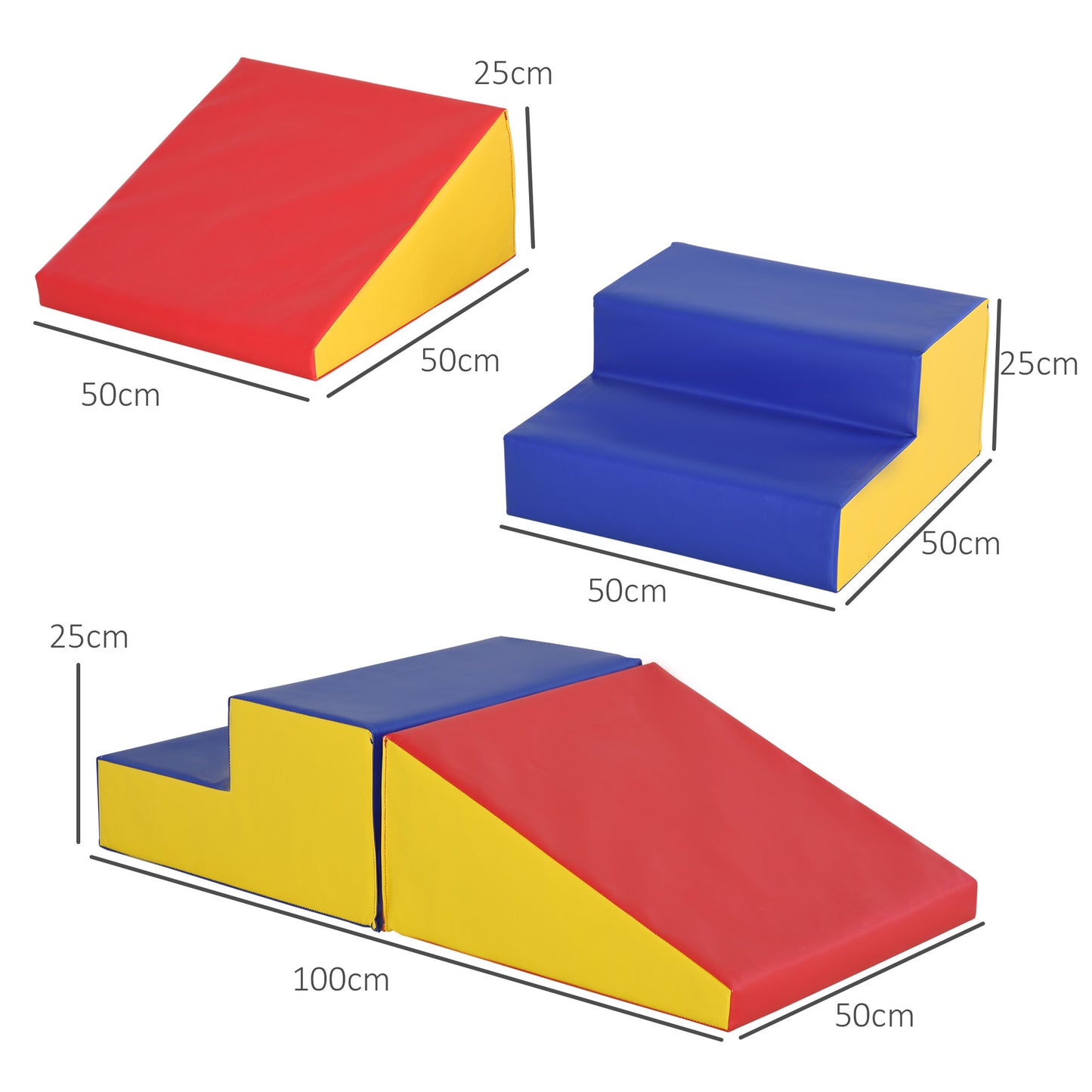 2 Piece Soft Play Set for Toddler Climb and Crawl, for 12-36 Months, Red