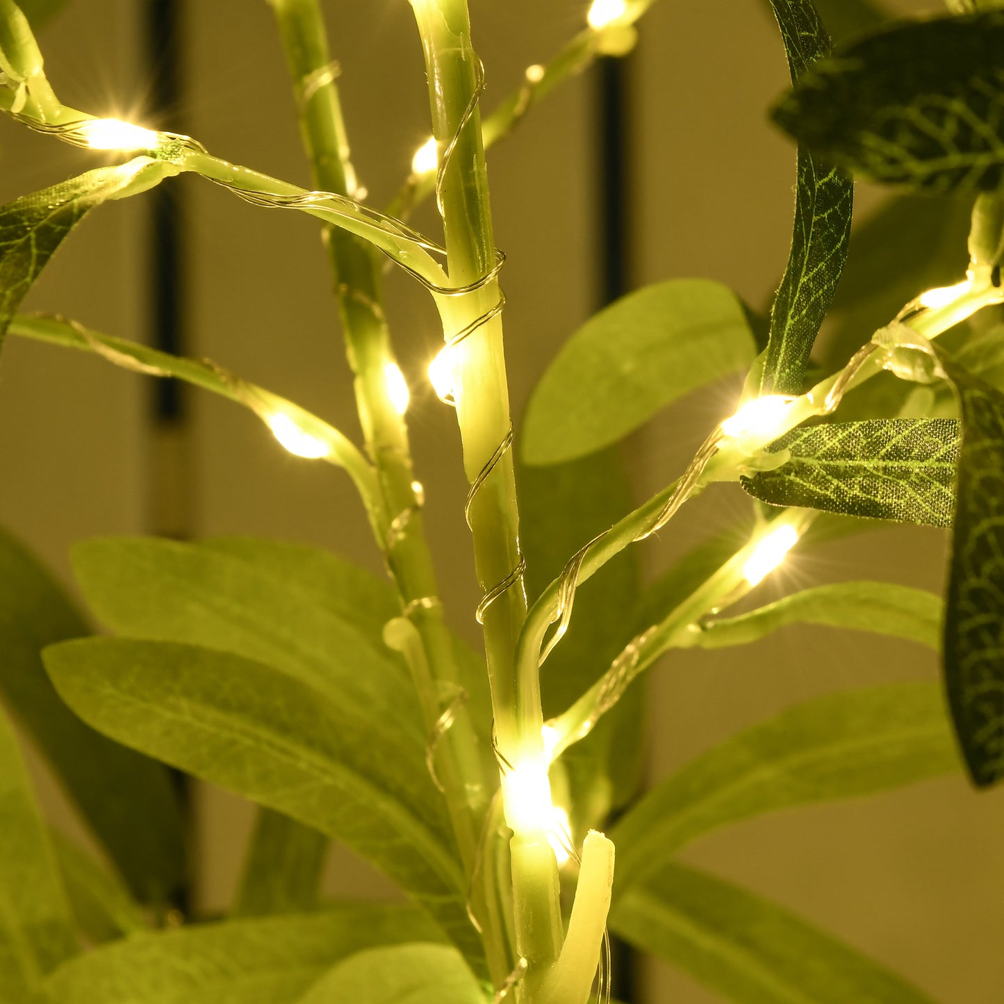 6ft Olive Tree Light with 300 Warm White LED Lights, Artificial Tree for Indoor, Party, Wedding, Christmas, Home Decoration, Green