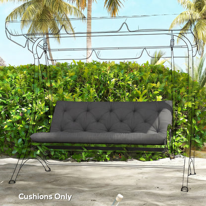 2-Seater Bench & Swing Chair Cushion | 12cm Thick PP Cotton | Tie Fastenings | Water & Stain Resistant | Indoor & Outdoor | 120 x 110cm | Black