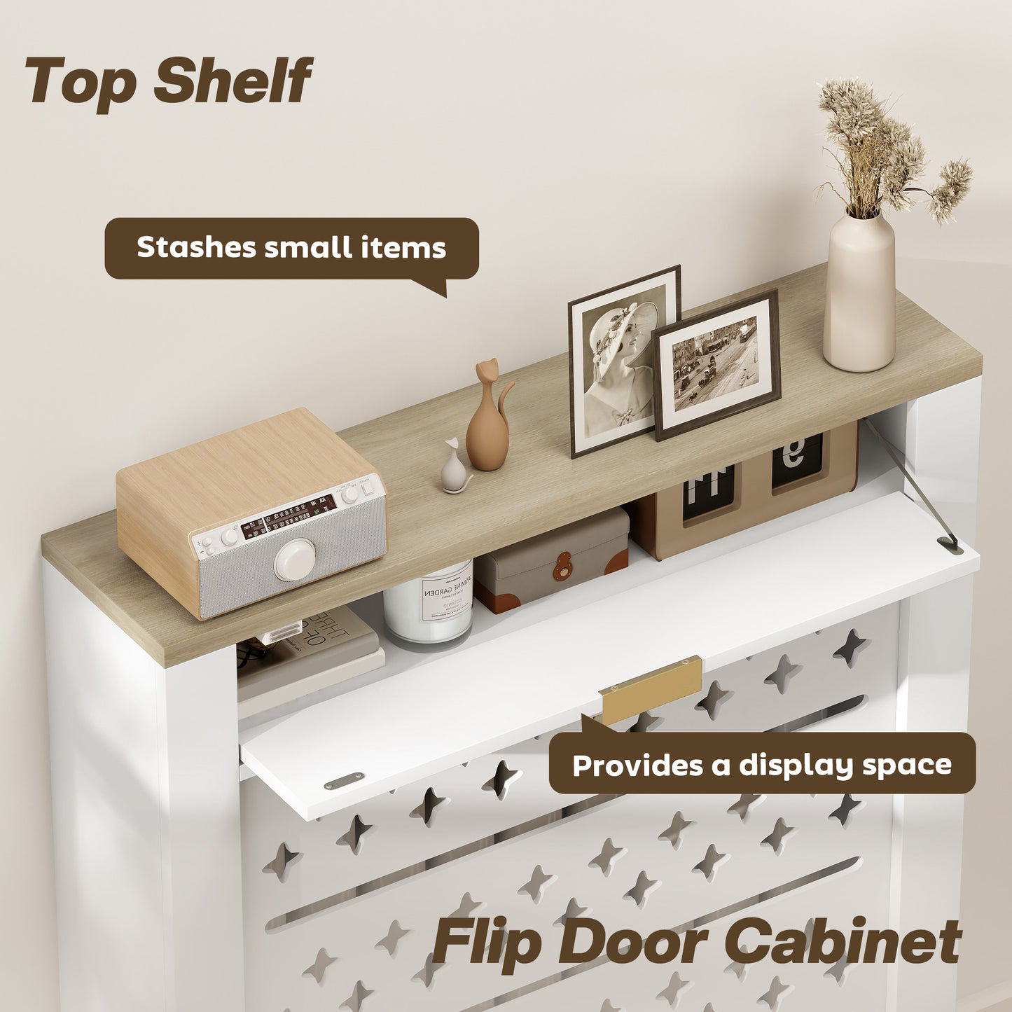 78 x 19 cm Minimal Radiator Cover, with Drawer - White