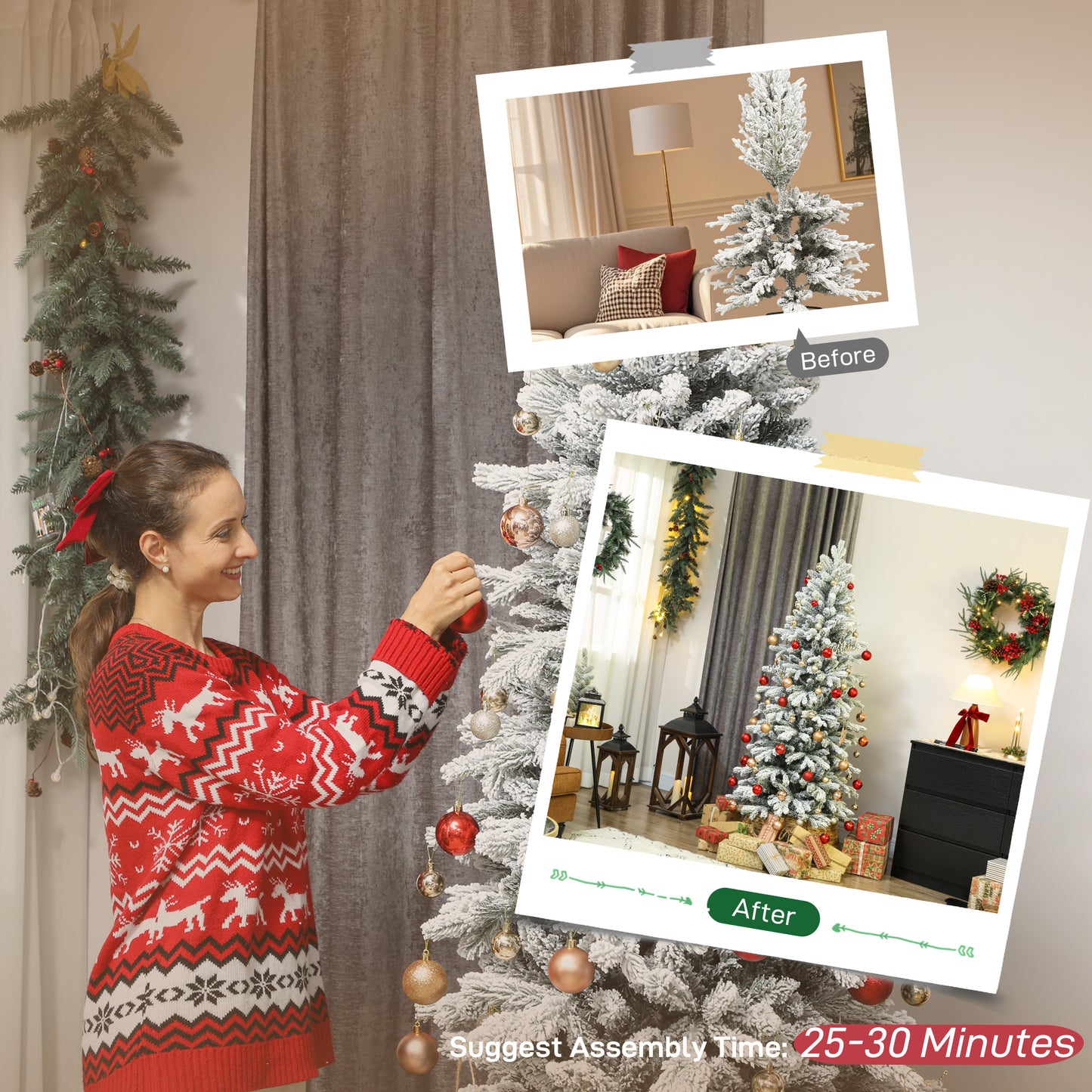 7ft Flocked Artificial Christmas Tree