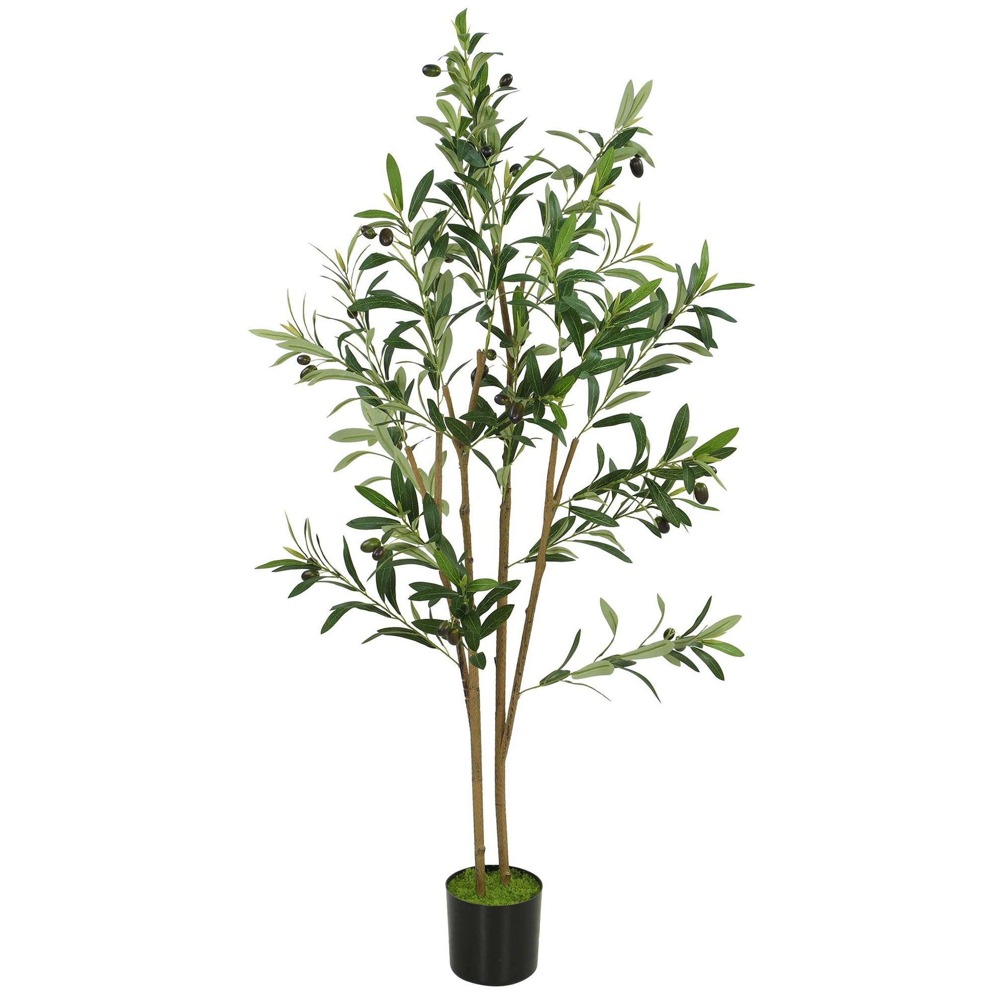 Artificial Olive Tree | 120cm | 303 Silk Leaves | Shapeable Branches | Cement Pot | No Maintenance | Green