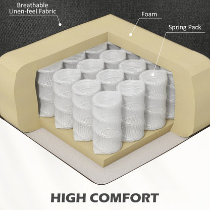 Vintage Retro Style Mid-Century Armchair, with Pocket Springs - Dark Grey