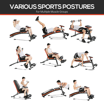 Adjustable Reclined Dumbbell Bench Weight Lifting Set Folding Sit Up Ab Bench Home Training Gym Multiuse Workout Exercise Fitness