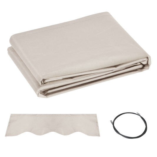 Awning Replacement Canopy, Water Resistant UPF 50+ Sun Shade Cover for 3 x 2.5 m Garden Awning (Fabric Only), Cream White / Green / Grey