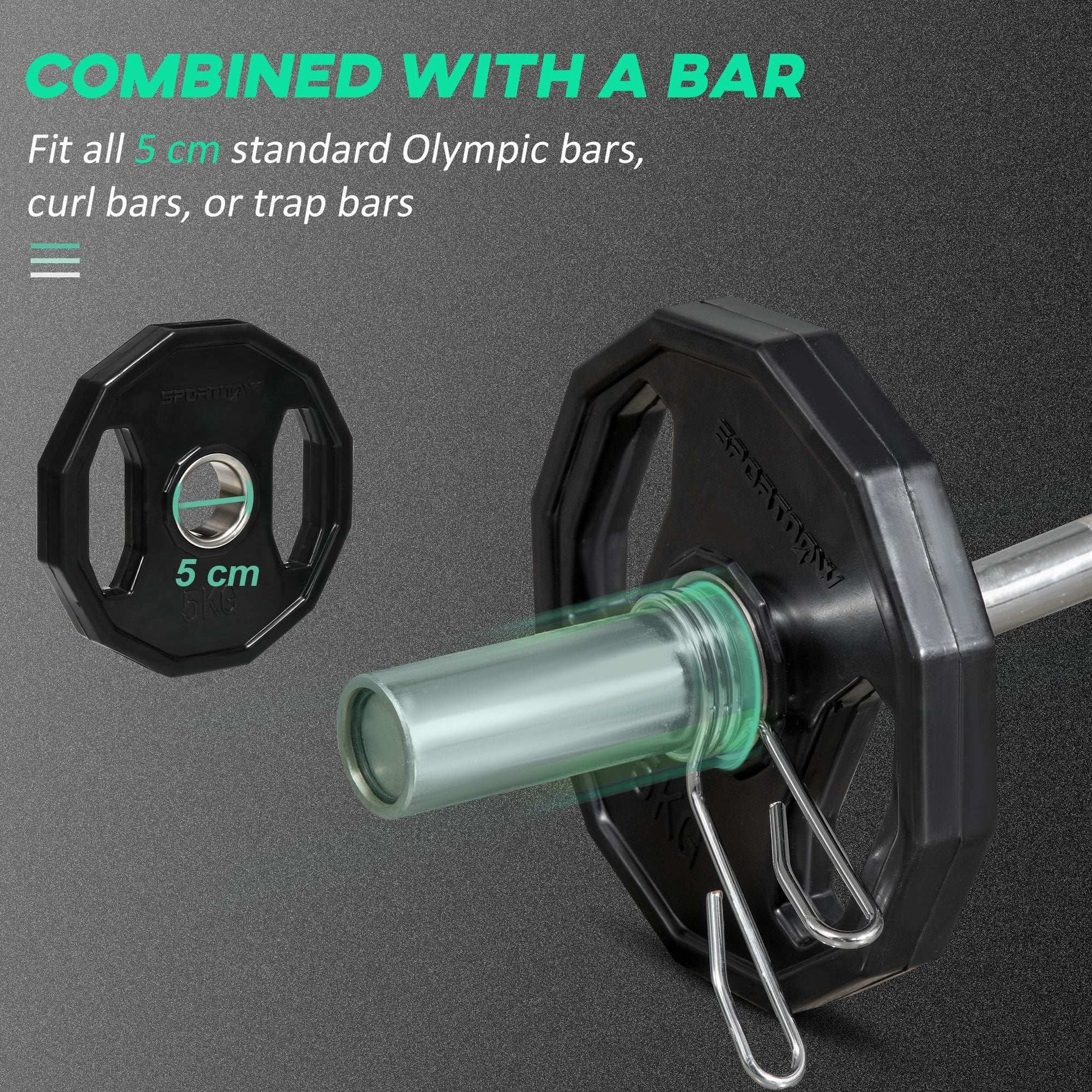 Olympic Weight Plates Set, Metal and Rubber Bumper Plates Weights Discs with 2"/5cm Holes, Home Gym Weight Lifting Strength Training, 2 x 5kg