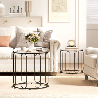 Elliptical Cut-Out Nesting Tables - Black