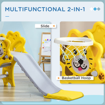 AIYAPLAY 2 in 1 Baby Slide for Indoor Use with Basketball Hoop, Basketball, for Ages 18-36 Months