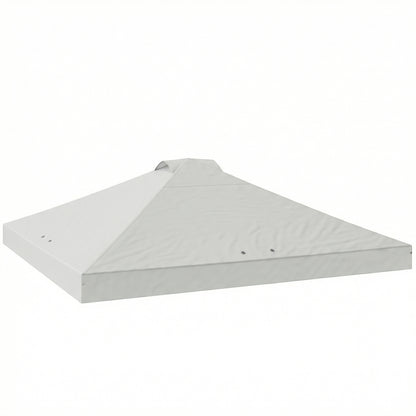 3x3m Gazebo Roof Replacement Canopy | UV50+ Waterproof | 210D Silver-Coated Oxford Fabric | Double Vented | 8 Drainage Holes | Hook & Loop | Fits 3x3m Straight-Leg Frames | White
