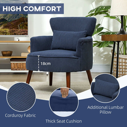 Corduroy Retro Accent Chair - Blue