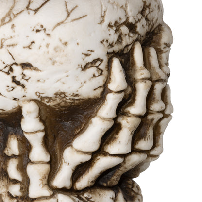 14cm 5.5" Skeleton Candy Toffee Sweets Bowl Outdoor Halloween Decoration, Halloween Prop with Sound Activated, Light Up Eyes, Sound Effects for Haunted House