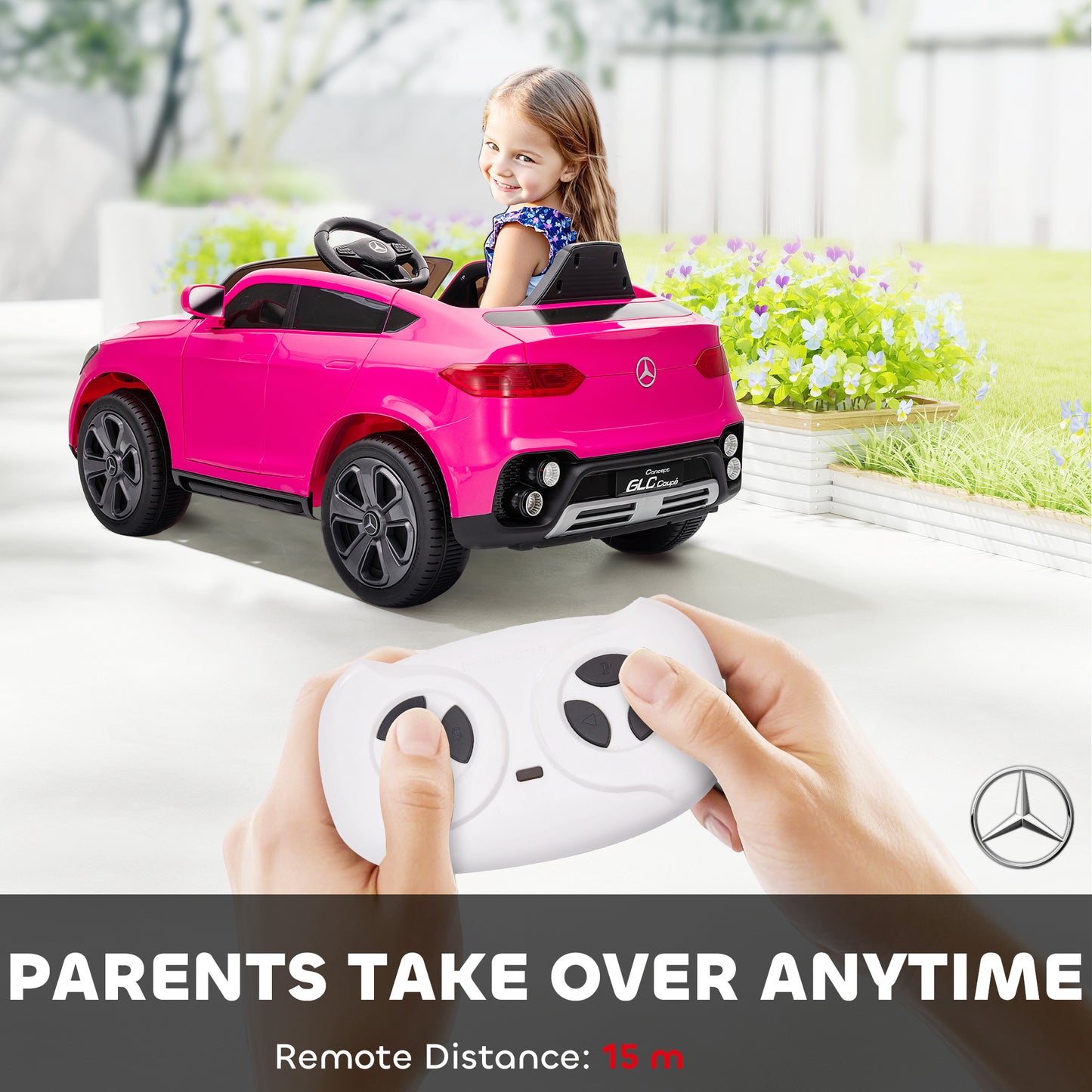 AIYAPLAY Mercedes-Benz GLC Licensed Kids Ride on Car with Remote Control, Soft Start, MP3, LED Headlights