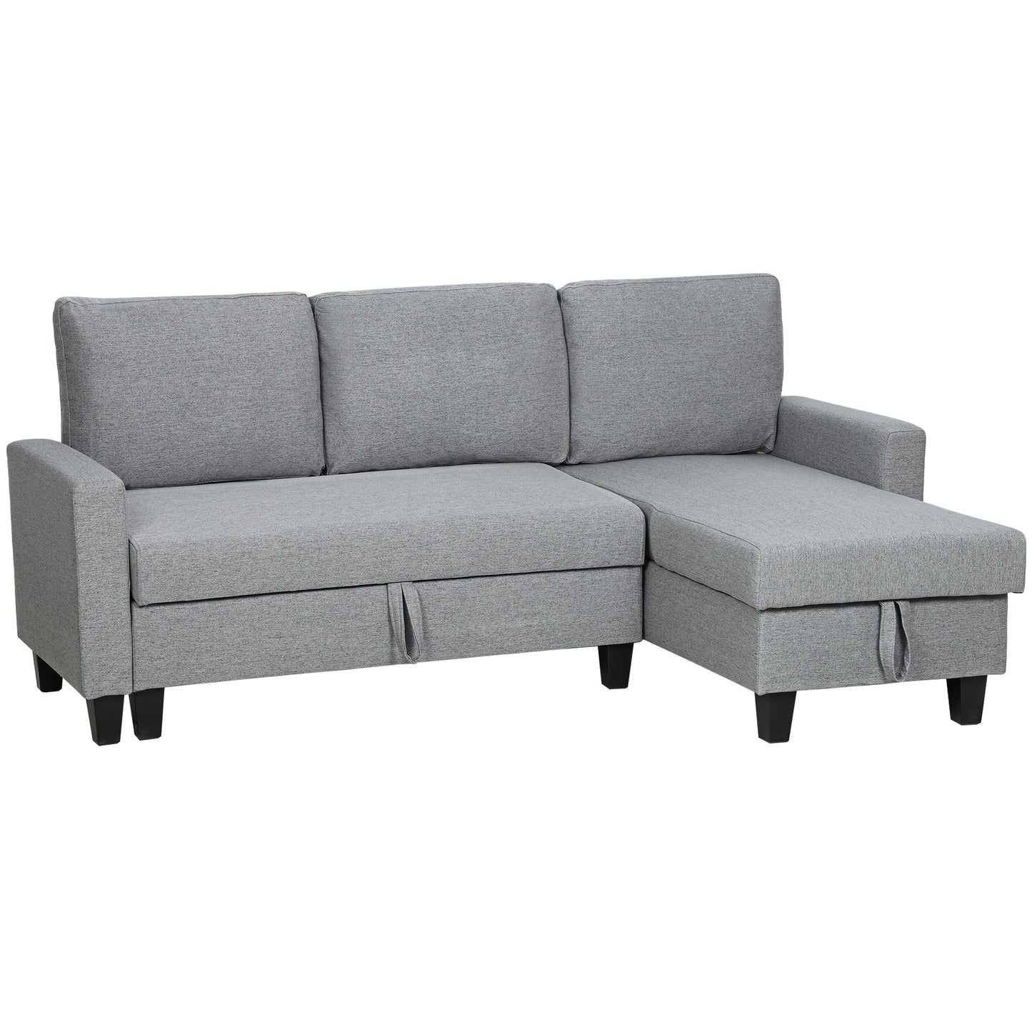 Three-Seater Storage Sofa Bed - Grey