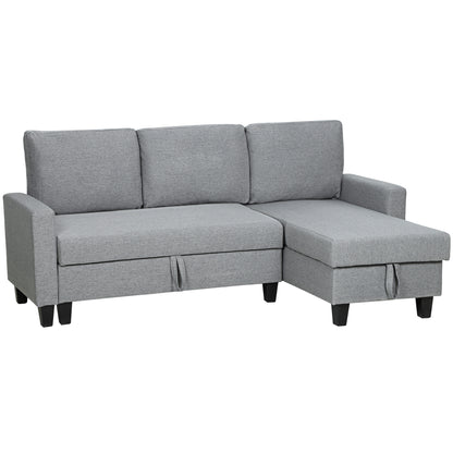 Three-Seater Storage Sofa Bed - Grey
