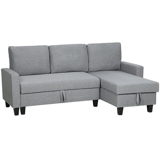 Three-Seater Storage Sofa Bed - Grey