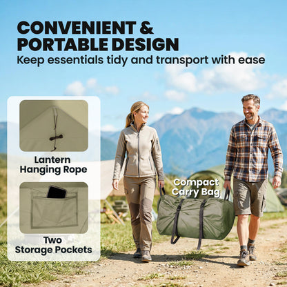 Inflatable Camping Tent | 2-4 Person | 5-Min Setup | Waterproof Oxford | Level 4 Wind | 300x210x190cm | Army Green