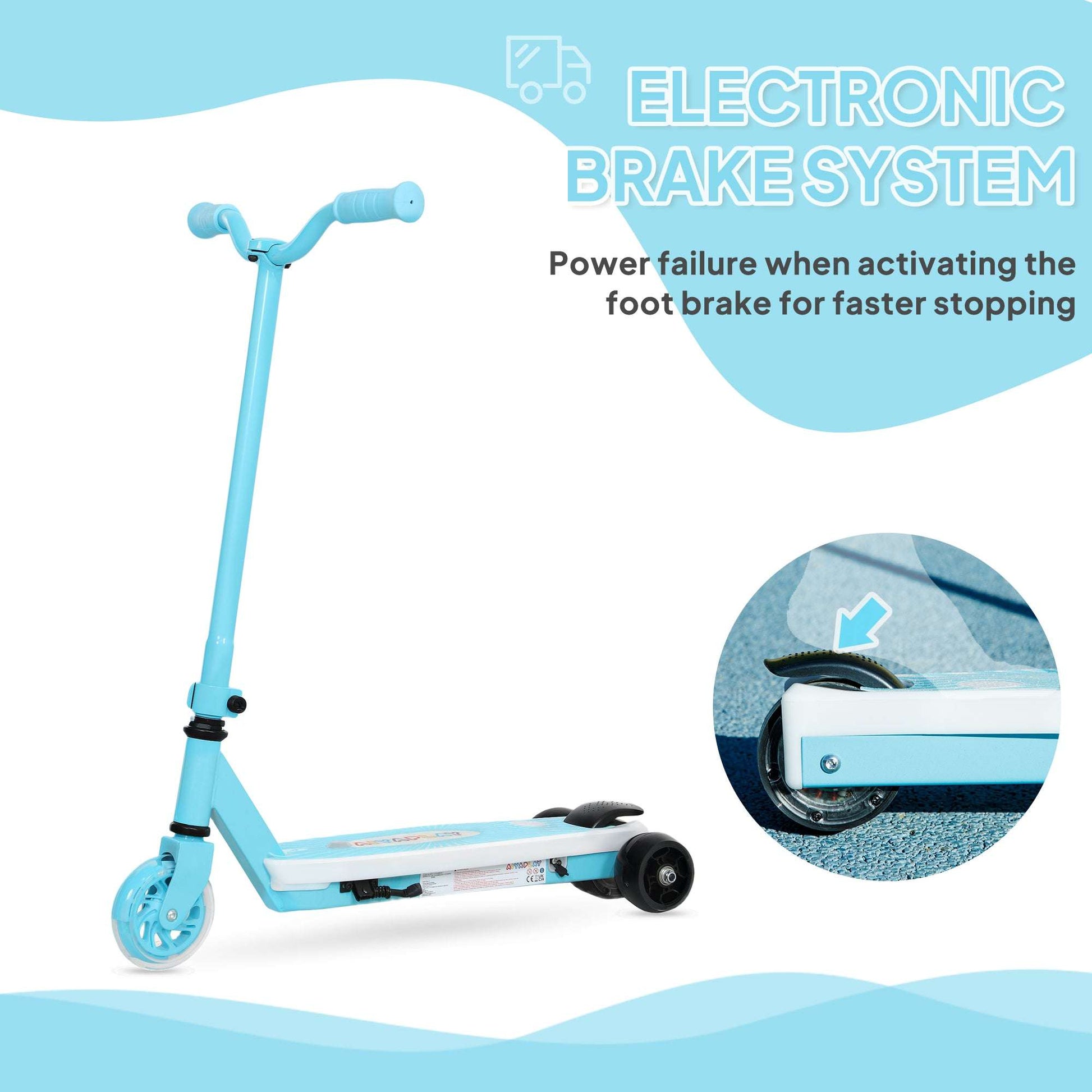 Electric Scooter for Kids Ages 4-7, with Auxiliary Rear Wheels, Flashing LED Light and Electric Brake, Kids Electric Scooter for Boys Girls