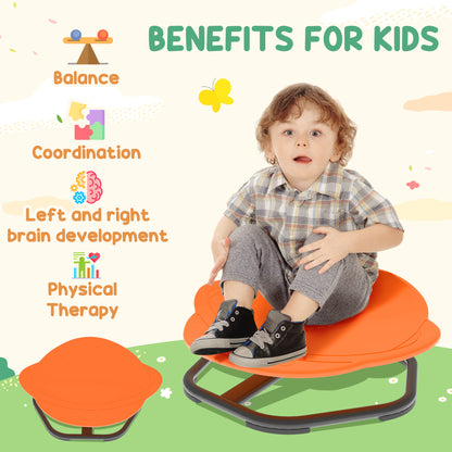 AIYAPLAY Planet-Shaped-kids Swivel Chair, Sensory Spinning Chair for Balance, Coordination Training, Orange / Red