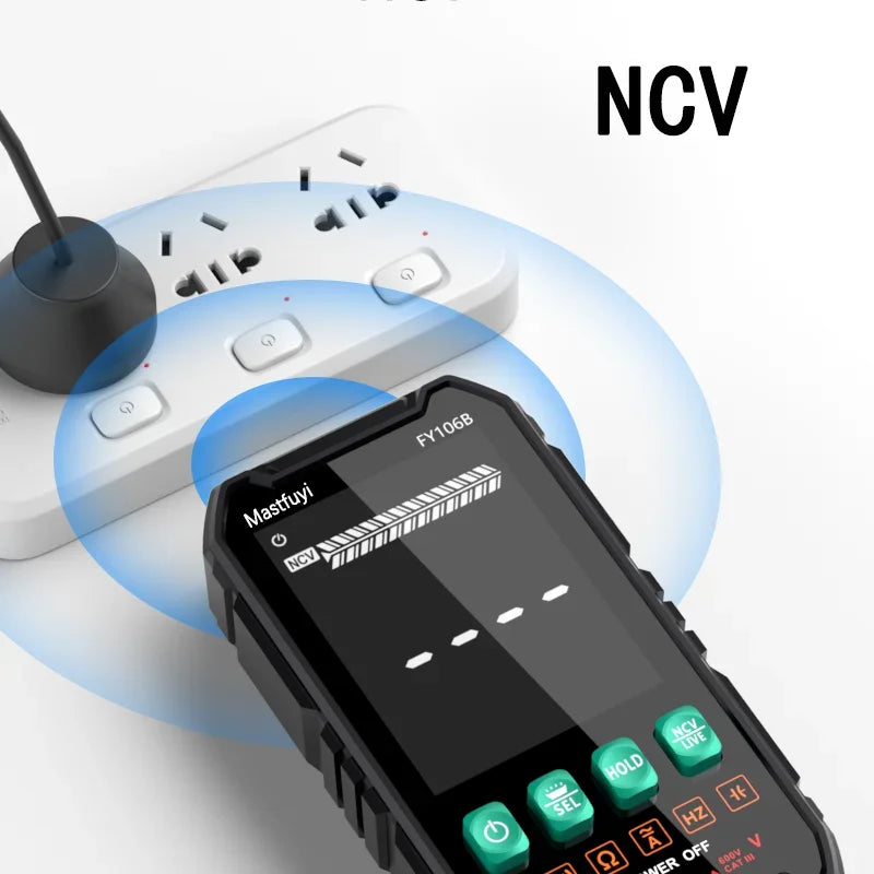 MASTFUYI Mini Digital Multimeter Smart Electrician Tester for DC/AC Voltage Capacitance Ohm Hz NCV Professional Multitester