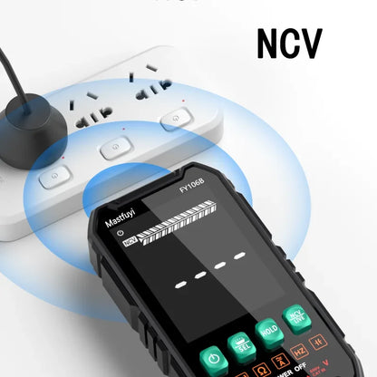 MASTFUYI Mini Digital Multimeter Smart Electrician Tester for DC/AC Voltage Capacitance Ohm Hz NCV Professional Multitester