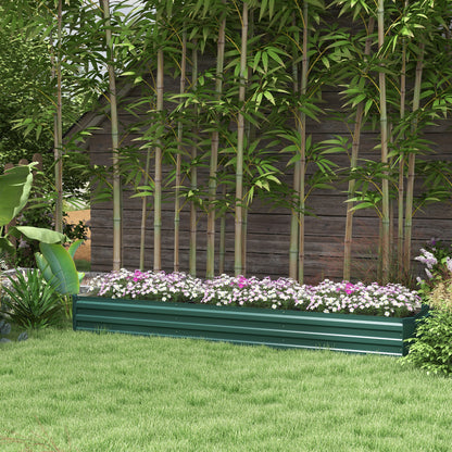 Outsunny 60 x 240cm Galvanised Steel Planter, with Open Bottom