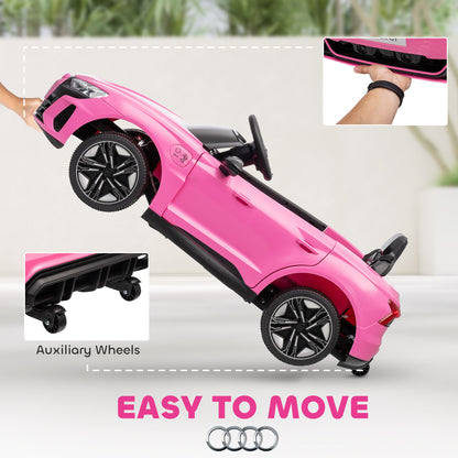 Audi RS E-Tron GT Licensed 12V Kids Electric Ride-On Car, with Remote Control, Suspension System, Lights, Music, Motor - Pink