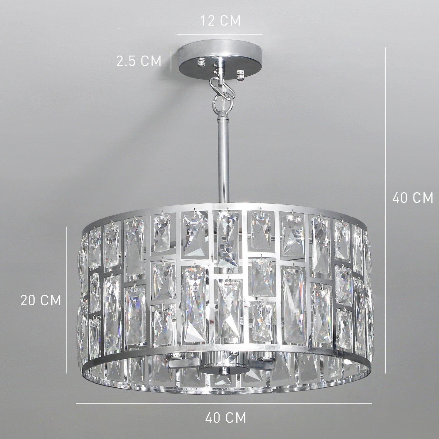 72 Glass Crystallite Chandelier - Silver-Tone